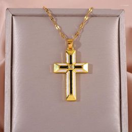 Pendant Necklaces Exquisite And Fashionable Three-layer Colour Cross Necklace Gives Women A Sense Of Light Luxury Niche Design