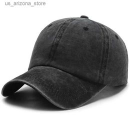 Ball Caps Solid Spring Summer Hat Mens Baseball Sun Cotton Hat Womens Fashion Hat Mens Golf Ball Washing Hat Leisure Button Hat Q240425