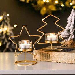 Candle Holders Metal Candlestick Home Living Room Table Creative Desktop Small Decorative Mini Bedroom Decorations