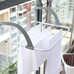 Organisation Portable Folding Adjustable Storage Drying Rack Balcony Clothes Laundry Multifunction Telescopic Radiator Airer Outdoor Pole