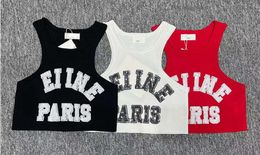 Womens Tanks Correct Letter Women 3 Colour Sleeveless Pattern Sequin Oneck Crop Tops Fashion Casual Summer Vest Designer Fashion Clothing 436545