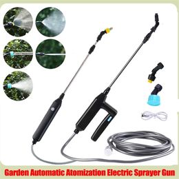 Automatic Electric Watering Sprayer Automatic Watering Spray Gun with 3/5/8M Water Pipe Garden Plant Sprayer Irrigation 240403