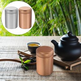 Storage Bottles 2 Pcs Multifunction Tea Loose Tin Container Tinplate Multi-Function Canister