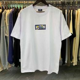 Maglietta kith lussuosa design alla moda da uomo maglietta da uomo di alta qualità lettera grafica in cotone stampato kith maglietta da donna casual maglietta a maniche corte kith shirt 8957