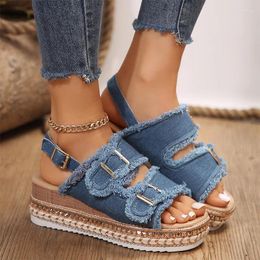 Sandals Cowboy Platform High Heels Women Shoes Wedges Slippers Designer 2024 Summer Brand Pumps Beach Zapatos Mujer Slides