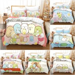 Pillow 3D Printed Sumikko Gurashi Pattern Comforter Cover with Pillow Cover Bedding Set Single Double Twin Full Queen King Size Bed Set