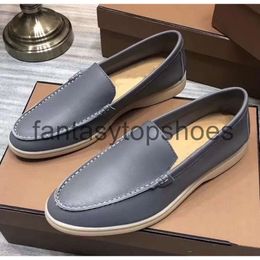 Loro Piano LP Luxury Shoes 23SS New Walking Casual Charms Embellished Walk Suede Loafers Couple Genuine Mens Leather slip on flats for Men ZKVP