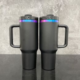 USA warehouse powder coated ombre H2.0 40oz Chroma quencher tumbler blue purple gradient 40oz Chroma coffee travel mugs for laser engrave,sold by case