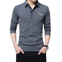 TFETTERS Brand T Shirt Men Long T-shirt Turn-down Stripe Designer T-shirt Slim Fit Loose Casual Cotton T Shirt Male Plus Size 240420