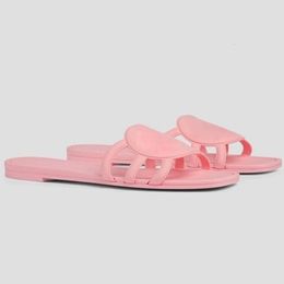 Womens Sandals Interlocking Slides Rubber Slippers Beach Flat Shoes With Box 560