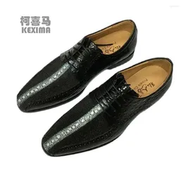Dress Shoes Leimanxiniu Men Pearl Fish Skin Joining Together Crocodile Business Lace-up Male