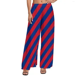 Women's Pants Colours Striped Straight National Flag Print Sexy Wide Female Oversized Street Fashion Pattern Trousers