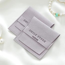 Storage Bags 100pcs Microfiber Envelope Earrings Jewellery Packaging Bag Organiser Small Gift Pouch For Wedding Favours Party Bulk Custom Logo