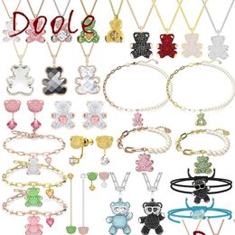 Charm Bracelets 2023 Original Charms Teddy Green Bear Fine Jewellery Sets Bracelet Earrings Necklace Collection Romantic Gifts For Wom Dhlus