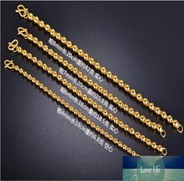 24k Yellow Gold Bracelet for Women Men Round Buddha Bead Transfer Bead Gold Bracelet 4mm5mm6mm7mm8mm9mm Hand Chain9069619
