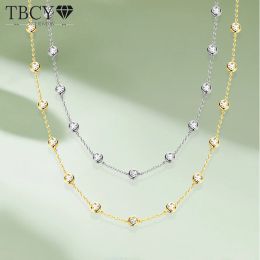 Necklaces TBCYD 3/4/5mm D Colour Moissanite Choker Necklace For Women S925 Silver Round Cut Diamond Bubble Neck Chain Party Jewellery Gifts