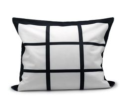 Blank Sublimation Pillow Case Black Grid Heat Transfer Throw Cushion Cover Home Sofa Pillowcases 4040cm New Arrivel4240173