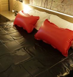 Pillow 50x80cm Waterproof Inflatable Pillow PVC Vinyl Adult Bed Accessories Black Postural Assistance