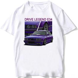 Men's T-Shirts Legend Germany Turbo E34 M5 E36 E30 E92 Fan T-Shirt Men Short Slve Hip Hop Boy Casual Tops Funny E28 E30 Car Design White Ts T240425