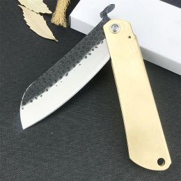 Higonokami Outdoor Portable Manual Folding Knife 7Cr13Mov Blade Forged Steel Cutting Meat and Fruit Knife for Camping Hunting Outdoor Indoor