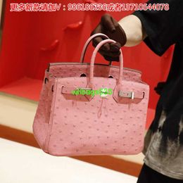 Bk 2530 Handbags Ostich Leather Totes Trusted Luxury Bags Vip Director Full Hand Sewn Wax Thread Original South African Ostrich Skin Handheld have logo HBIDZC