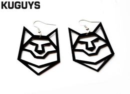 New styles of acrylic Jewellery and black and white Wolf big Earrings for women in hip hip rock suspension earrings5306667