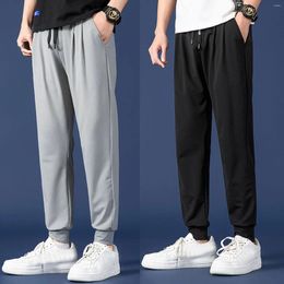 Men's Pants Ice Silk Spring And Summer Thin Mesh Breathable Sports Corset Casual Trousers Large Size Air-Conditioned