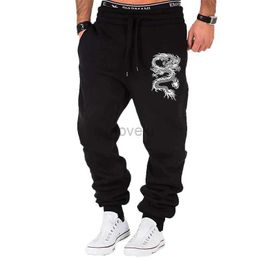 Men's Pants Jogger Pants Men Fitness Gyms Pants Fashion Casual Dragon Printed Tight Outdoor Sweatpants Running Pants Mens Trousers S-4XL d240425