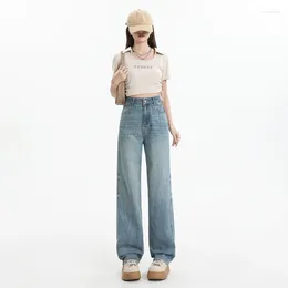 Women's Jeans 2024 Spring Korean Fashion Denim Wide Leg Pants Womens High Waisted Loose And Slimming Straight Y2k