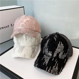 Visors Sunshade Mesh Sequins Baseball Cap Wear-resistant Handmade Fashion Women Breathable Caps Sequin Soft