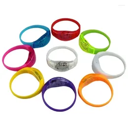 Party Decoration Children Adult Silicone Light Up Bracelet Flash Bangle Wristband Bar Club Gift Activated Sound Controlled Glow Supplies