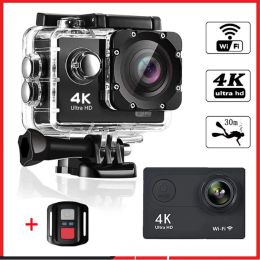 Cameras Ultra HD 4K Action Camera H9R WiFi 12MP 2" LCD 30M Waterproof 170D Remote Control Helmet Bicycle Video Camera Outdoor Sport Cam