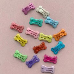 Dog Apparel 20pcs 2.5cm Colored Oil Drip Square Bone Pet BB Clip Rust Proof Mini Hair Accessory For Cat Teddy Bear Schnauzer