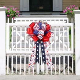 Decorative Flowers 2024 American Flag Independence Day Star Garland Rose Red White And Window Decoration Peony For Front Door