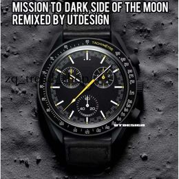 NY LA GM Bioceramic Moonswatch Quarz Chronograph Mens Mission to Mercury Nylon Watch James Montre De Luxe Limited Edition Box DBG MLB 620