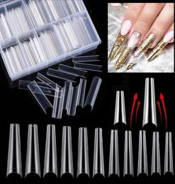 False Nails Extra Long Square Nail Tips Art French Denim Fake Manicure Decoration Tools Artificial Acrylic7224711