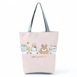 Shoulder Bags Animal Print Handbags For Women Cartoon Cute Fashion Bag Ladies Eco Friendly Shopping High Capacity Portable Tote