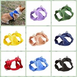 Dog Collars Reflective Harness Vest Breathable Candy Color Puppy Clothes Adjustable Anti Breakaway Dogs Traction Supplies