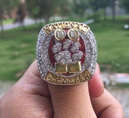 Real photo 2018 2019 Clemson Tigers Final National Championship Ring Fan Men Gift Wholesale Drop Shipping6401866