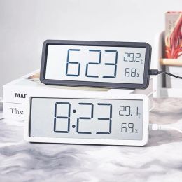 Clocks Digital Alarm Clock LCD Display Multifunctional Temperature Humidity Alarm Clock Ultra Thin Electronic Clock Living Room Decor