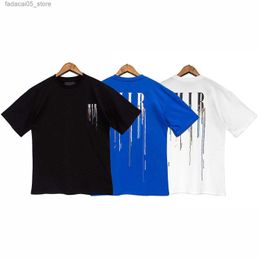 Men's T-Shirts Mens T-Shirts Colorful Letter Print Brand Men Short-sleeved T-shirt Designer Outfits Tee Shirt Homme Spring O-Neck Tshirt Q240425