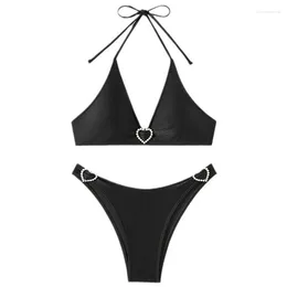 Women's Swimwear Women Swimsuit Two Pieces Bathing Suit Sexy String Halter V Neck Swim Top And Low Waist Briefs Beachwear Bikinis Set