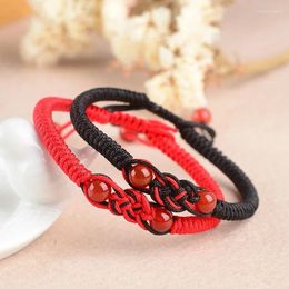 Charm Bracelets Hand-woven Size Adjustable Wristband Unisex Bangles Red Lucky Rope For Couples Friends And Relatives