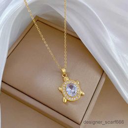 Pendant Necklaces Exquisite and Cute Turtle Necklace Light and Luxurious Classic and Versatile Stainless Steel Clavicle Chain