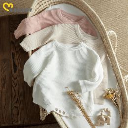 One-Pieces Ma&Baby 024M Newborn Infant Baby Girl Boy Romper Knit Jumpsuit Solid Color Warm Fall Winter Clothing Sweater
