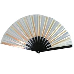 10-Inch Laser Film Single-Sided PVC Fan Bamboo Bone Kung Fu Fan