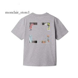 Off White Shirt Irregular Arrow Black Children Boys Girls Summer Short Sleeve Letter Printed Finger T Shirts Kid Toddlers Youth Tees Tops Clothes 9109