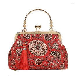 Bag Vintage Fashion Red Wedding Style Small Hand Flap Bags Chain Women Shoulder Crossbody 2024 Women's Handbags Purses