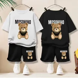 Clothing Sets Summer Baby Girl Clothes Kid Boy Cartoon Bear T-Shirts Shorts Suit Children Short Sleeve O Neck Top And Bottom 2 Pieces Set