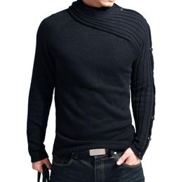 Whole 2016 new brand selling man039s sweater good quality knitted pullover men knitwear black turtleneck lxy3336269851